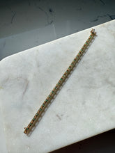 Load image into Gallery viewer, Emerald &amp; Diamond 10k Gold Tennis Bracelet 7”
