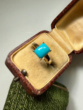Load image into Gallery viewer, Faux Turquoise Gold Vermeil Ring Size 7
