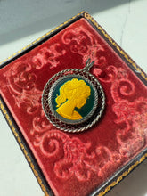 Load image into Gallery viewer, Vintage Quarter Ounce Fine Silver Enamel Cameo Pendant
