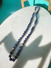 Load image into Gallery viewer, Blue Cloisonné 14k Gold Beaded Necklace 18.5”
