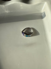 Load image into Gallery viewer, Amethyst &amp; Opal CZ Sterling Silver Ring Size 7.5

