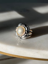 Load image into Gallery viewer, Pearl Sterling Silver &amp; 14k Gold Ring Size 6
