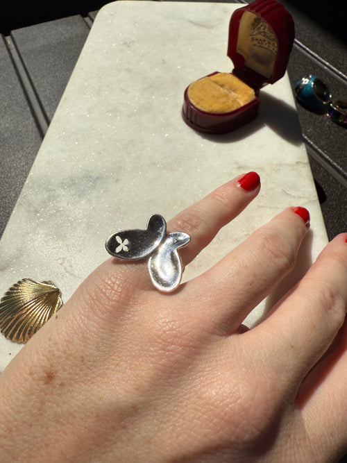 Butterfly Sterling Silver Ring Size 5.25