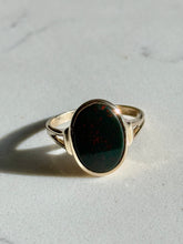 Load image into Gallery viewer, Vintage 1960s Bloodstone 14k Gold Ring Size 7.5

