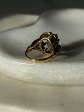 Load image into Gallery viewer, Victorian Purple Spinel 18k Gold Ring w/ Rose Cut Diamonds &amp; Emeralds Size 6.5
