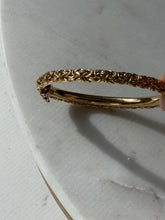 Load image into Gallery viewer, Italian Gold Vermeil Byzantine Hinged Bangle Bracelet
