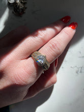 Load image into Gallery viewer, Heart Gold Vermeil Ring Size 8.5
