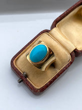 Load image into Gallery viewer, Turquoise Gold Vermeil Chunky Statement Ring
