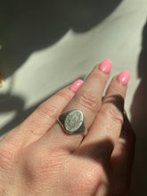 Load image into Gallery viewer, Engraved Signet Sterling Silver Ring
