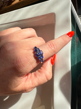 Load image into Gallery viewer, Blue Honeycomb Sterling Silver Ring Size 8.5
