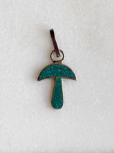 Load image into Gallery viewer, Crushed Turquoise Mini Mushroom Charm Sterling Silver

