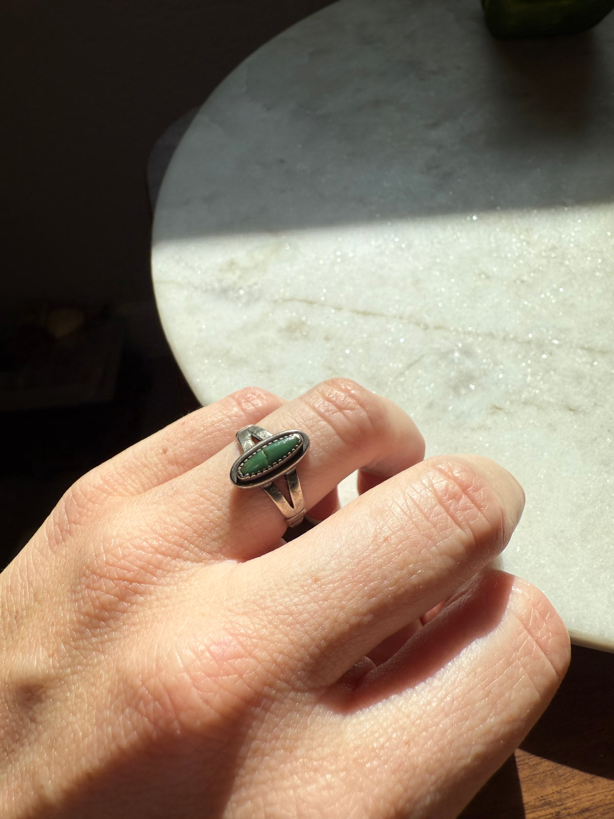 Turquoise Sterling Silver Ring Size 7.25