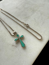 Load image into Gallery viewer, Sterling Silver Cross Necklace 17”
