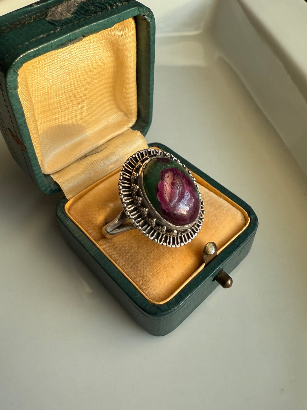 Ruby Zoisite Sterling Silver Ring