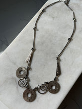 Load image into Gallery viewer, Vintage Modernist Spiral Sterling Silver Necklace 19”
