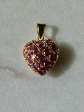 Load image into Gallery viewer, Vintage 18k Yellow Gold Natural Ruby Heart Charm
