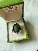 Load image into Gallery viewer, Sterling Silver Green Jade Ring Size 5.25
