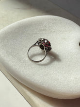 Load image into Gallery viewer, Vintage Flower Halo Sterling Silver Ring Size 5.75
