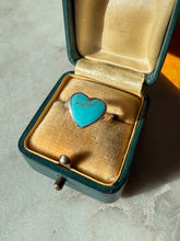 Load image into Gallery viewer, Turquoise Sterling Silver Heart Ring Size 6.25
