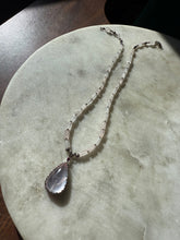 Load image into Gallery viewer, Rose Quartz Sterling Silver Necklace 17”
