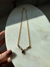 Load image into Gallery viewer, Blue Sapphire Gold Vermeil Necklace 16.25”
