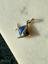 Load image into Gallery viewer, Blue Enamel 14k Gold Fish Charm
