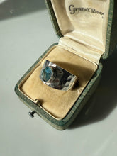 Load image into Gallery viewer, Blue Topaz Hammered Sterling Silver Ring Size 12.5

