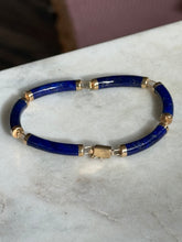 Load image into Gallery viewer, Lapis 14k Yellow Gold Bracelet 7.25”
