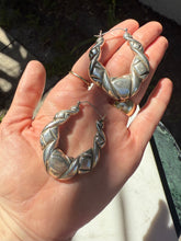 Load image into Gallery viewer, Vintage Chunky Sterling Silver Hoops

