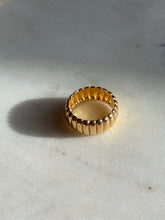 Load image into Gallery viewer, Gold Vermeil Ribbed Ring Size 8.5
