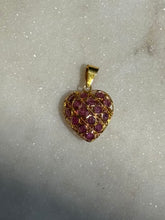 Load image into Gallery viewer, Vintage Natural Ruby 18k Gold Heart Charm
