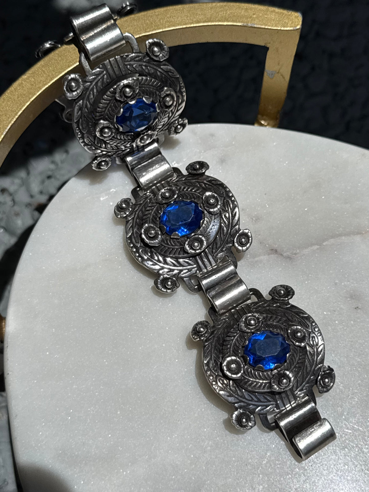 Vintage 1940s Mexico Sterling Silver Bracelet