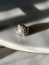 Load image into Gallery viewer, Pearl Sterling Silver &amp; 14k Gold Ring Size 6
