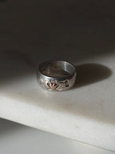 Load image into Gallery viewer, Vintage Hearts of Claddagh Sterling Silver Two-Tone Ring Size 7
