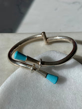 Load image into Gallery viewer, Vintage Sterling Silver Turquoise Bangle Bracelet
