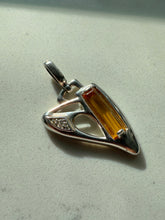 Load image into Gallery viewer, Sterling Silver Yellow Glass Heart Pendant
