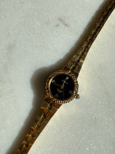 Load image into Gallery viewer, Vintage Benrus Gold Tone Black Face Watch
