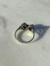 Load image into Gallery viewer, Opal &amp; Diamond 14k White Gold Bow Ring Size 6.75
