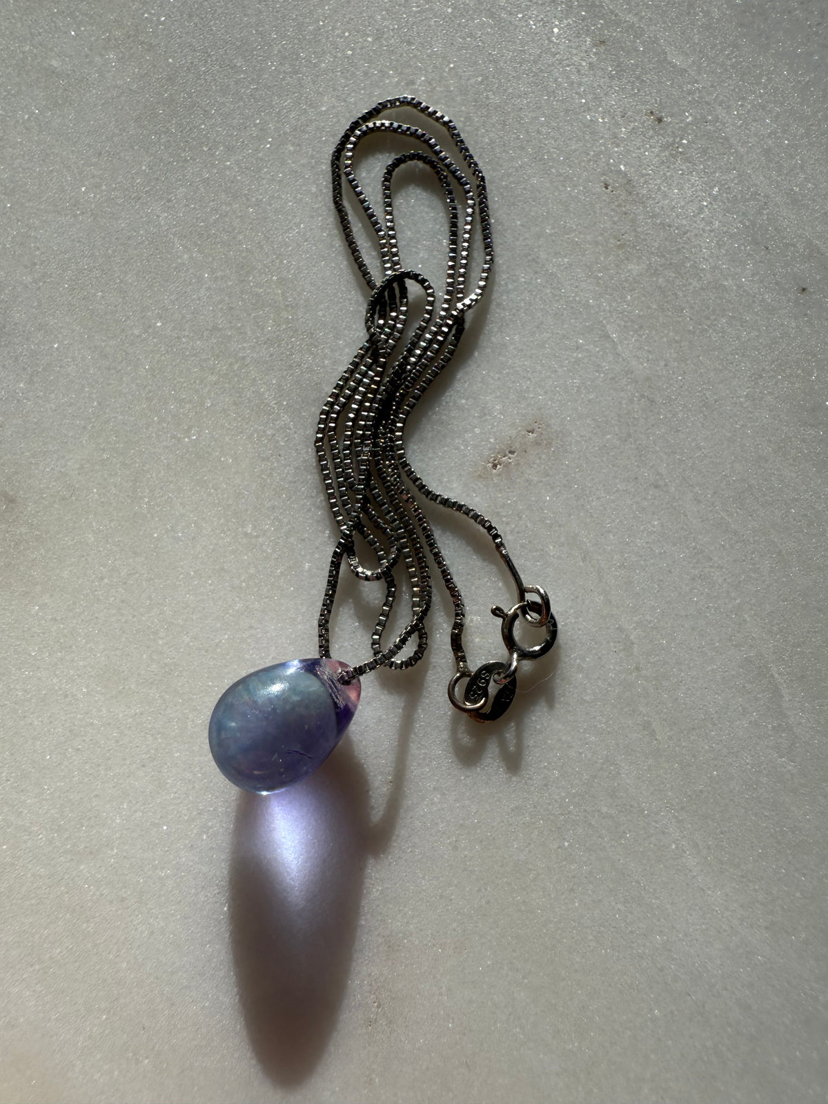 Purple Orb Sterling Silver Necklace 18”
