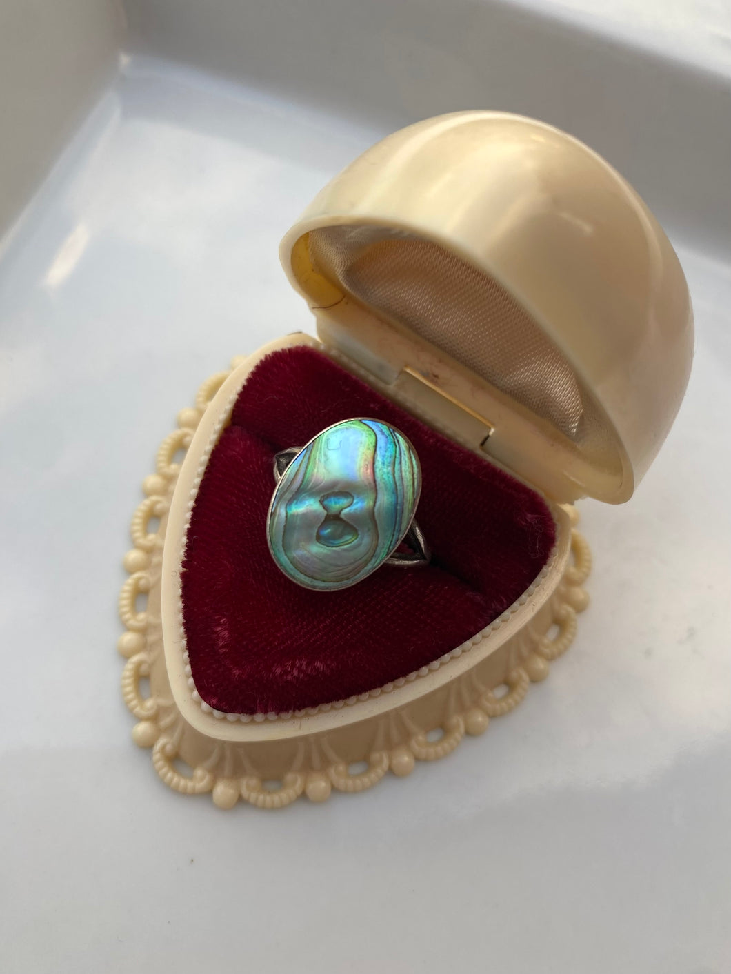 Abalone Shell Vintage Sterling Silver Ring