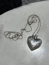 Load image into Gallery viewer, Etched Heart Sterling Silver Necklace 24”
