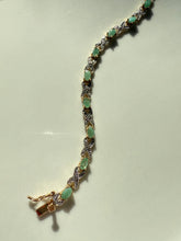 Load image into Gallery viewer, Emerald Gold Vermeil Tennis Bracelet 7.25”
