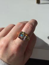 Load image into Gallery viewer, Colorful Multistone Gold Vermeil Ring Size 8
