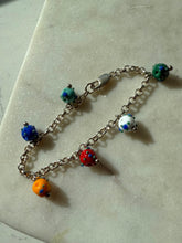 Load image into Gallery viewer, Vintage Sterling Silver Murano Glass Bracelet 7.5”
