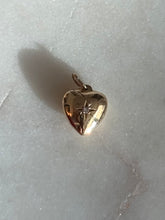 Load image into Gallery viewer, Starburst Diamond Mini Heart Charm 14k Gold
