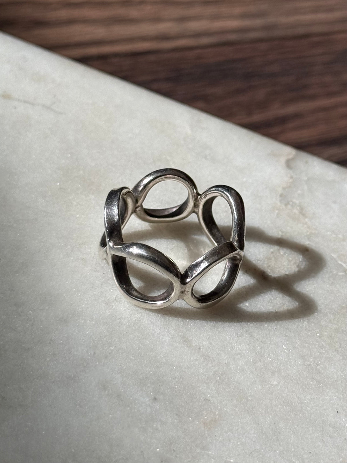 Mexico Sterling Silver Wide Band Ring Size 9