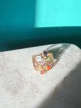 Load image into Gallery viewer, Multi Gemstone Gold Vermeil Ring Size 8.25
