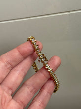 Load image into Gallery viewer, Vintage Solid 14k Yellow Gold Natural Diamond S-Link Tennis Bracelet 7”
