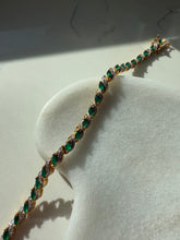 Load image into Gallery viewer, Lab Grown Emerald Gold Vermeil Tennis Bracelet
