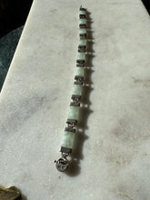 Load image into Gallery viewer, Jade Sterling Silver Bracelet 6.75”
